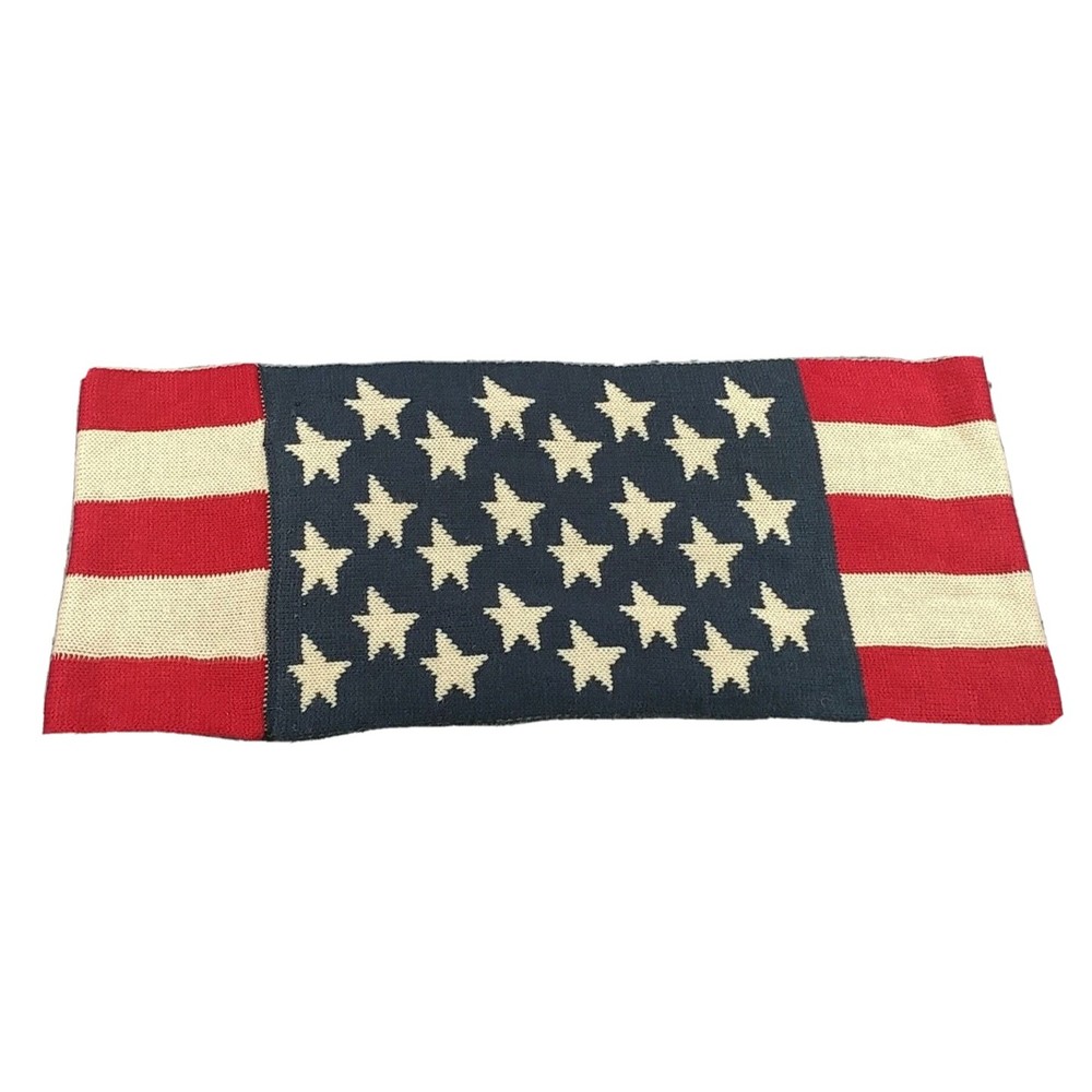 American Flag Infinity Patriotic Reversible Knit Red White Blue Scarf
